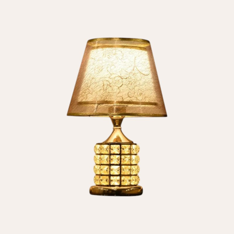 Lampe de table cristal dorée mariage