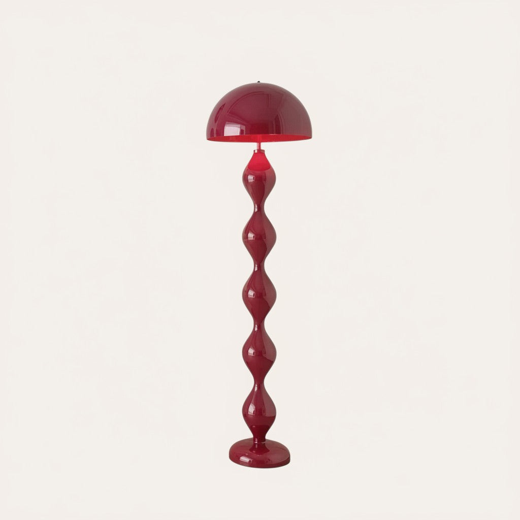 goodlampe lampadaire champignon LED rouge en fer et alliage, style nordique moderne, éclairage vers le bas