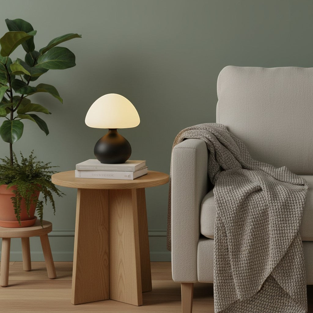goodlampe lampe de table champignon noire et blanche, design moderne, éclairage LED dimmable