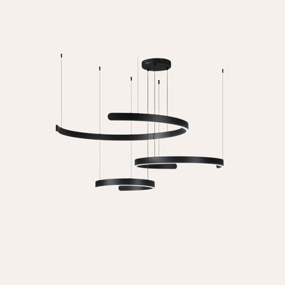 Lustre Triple Anneau Noir