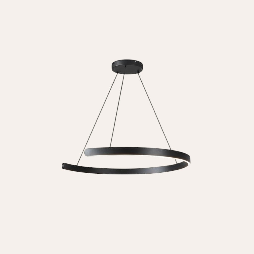 Lustre Unique Anneau Noir - 80cm