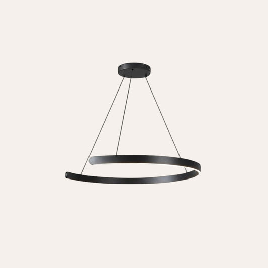 Lustre Unique Anneau Noir - 80cm