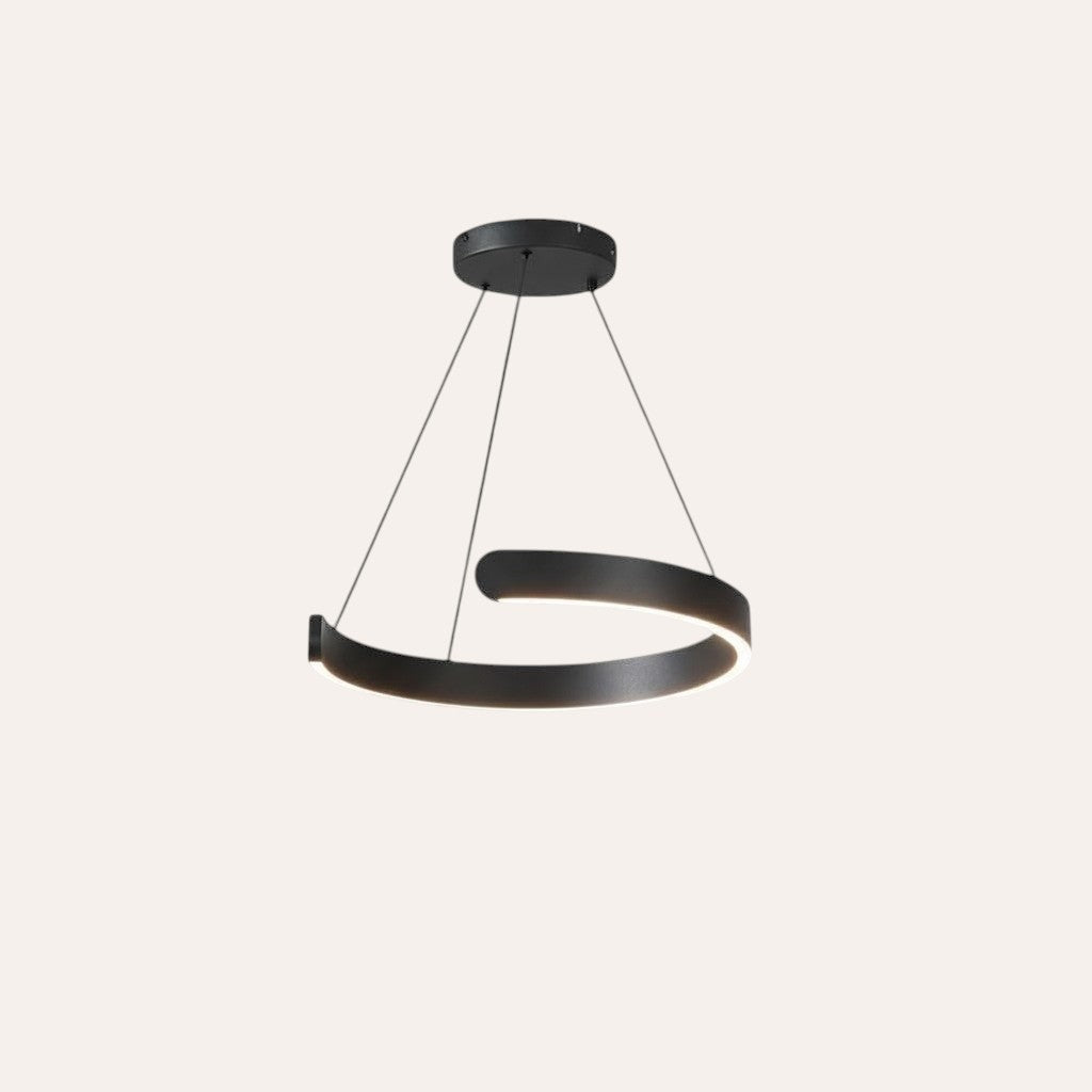 Lustre Unique Anneau Noir - 40 cm