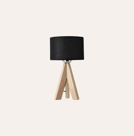 Lampe de table en bois avec abat-jour tissu