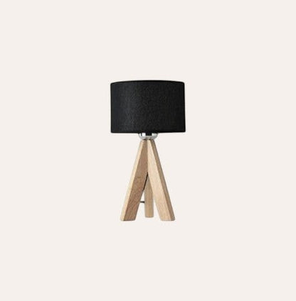 Lampe de table en bois avec abat-jour tissu