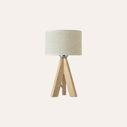 Lampe de table en bois avec abat-jour tissu
