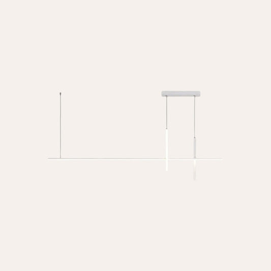 Suspension Linéaire Blanche Design Croix – 100cm
