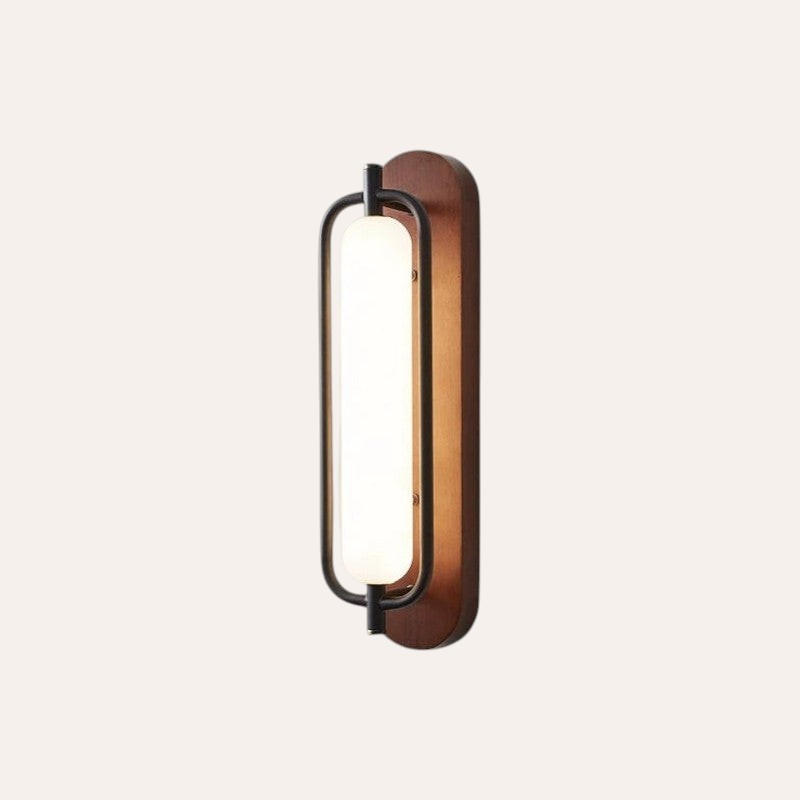 Applique en bois massif verre LED pour chambre