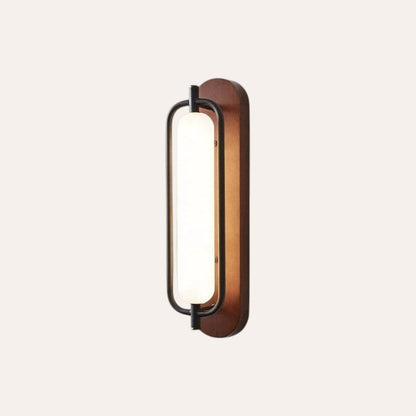 Applique en bois massif verre LED pour chambre
