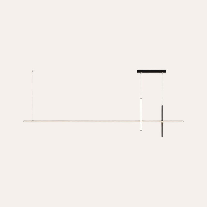 Suspension Linéaire Noir Design Croix – 120cm