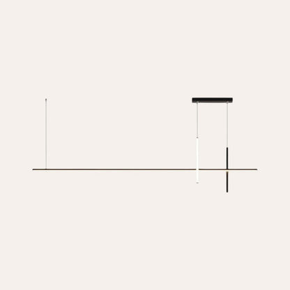 Suspension Linéaire Noir Design Croix – 120cm