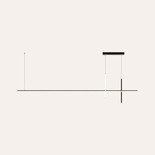 Suspension Linéaire Noir Design Croix – 120cm