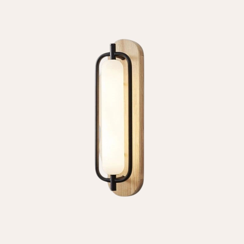 Applique en bois massif verre LED pour chambre
