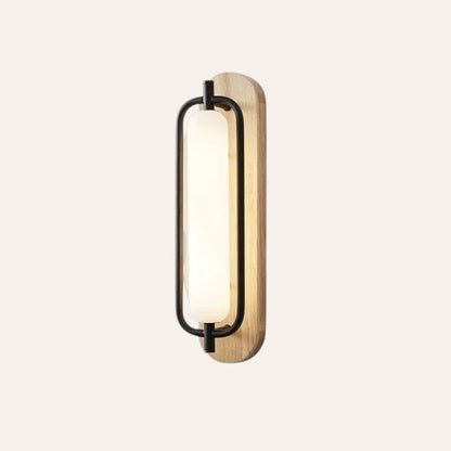 Applique en bois massif verre LED pour chambre