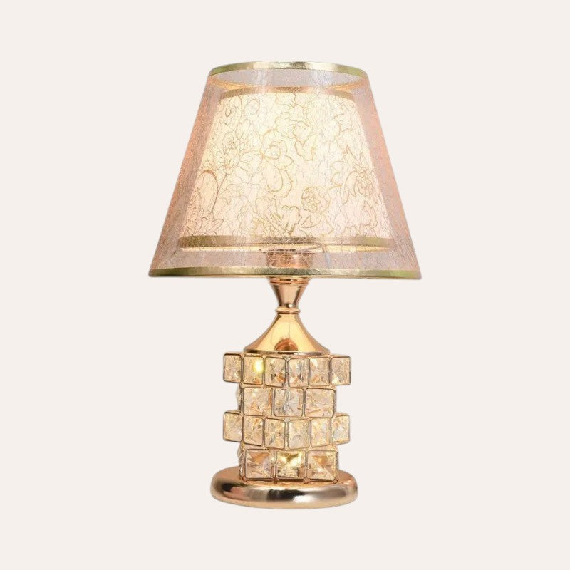 Lampe de table cristal dorée mariage