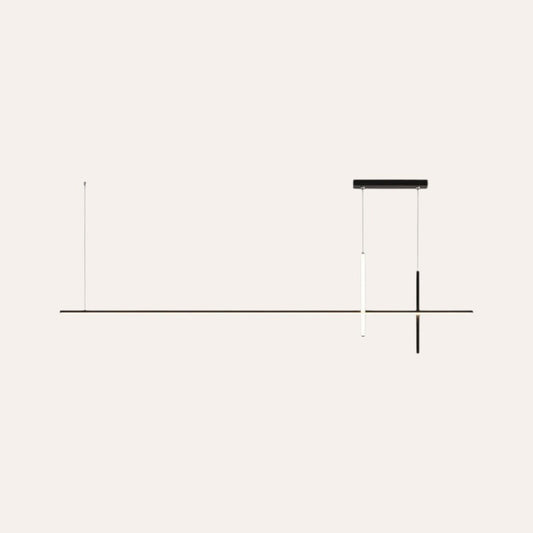 Suspension Linéaire Noir Design Croix – 150cm