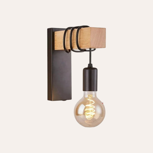 Applique murale LED rétro bois style industriel