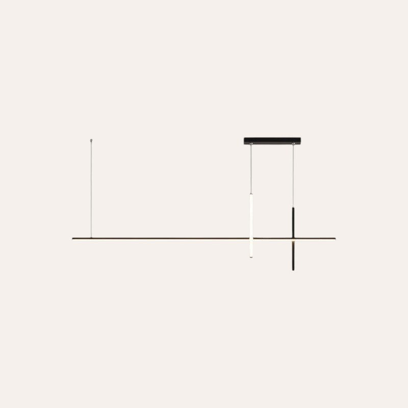 Suspension Linéaire Noir Design Croix – 100cm