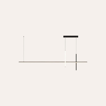 Suspension Linéaire Noir Design Croix – 100cm
