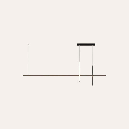 Suspension Linéaire Noir Design Croix – 100cm