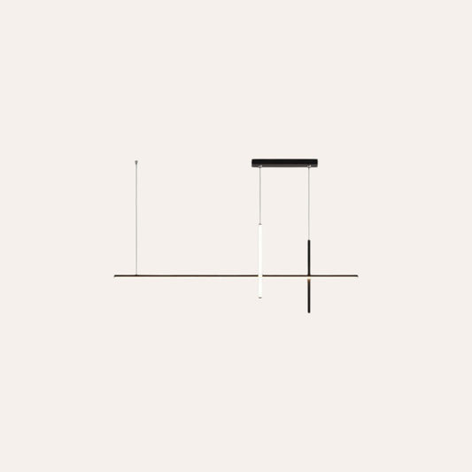 Suspension Linéaire Noir Design Croix – 80cm