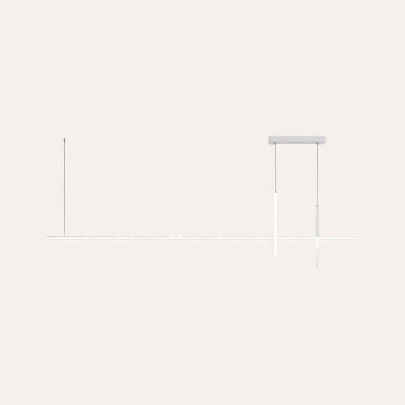 Suspension Linéaire Blanche Design Croix – 120cm