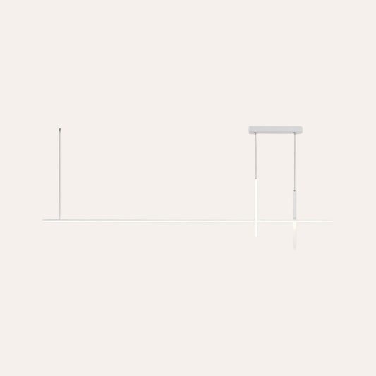 Suspension Linéaire Blanche Design Croix – 120cm