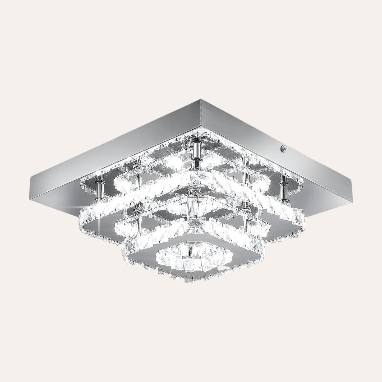 Plafonnier LED cristal en pyramide
