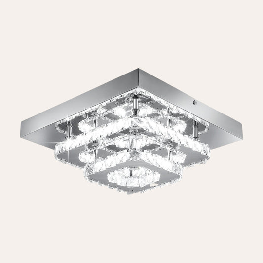 Plafonnier LED cristal en pyramide