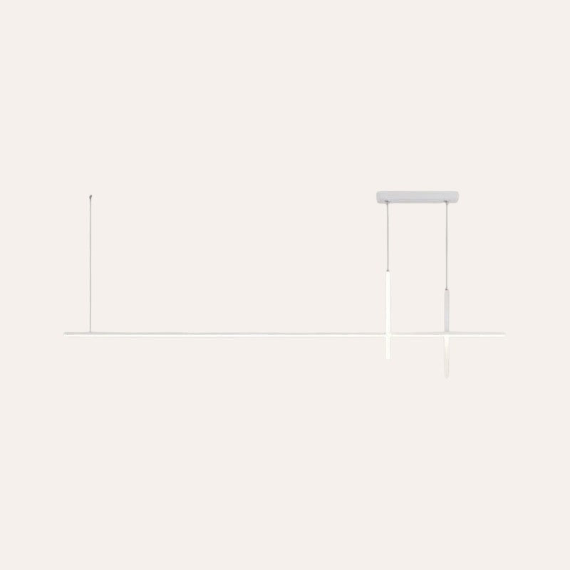 Suspension Linéaire Blanche Design Croix – 150cm