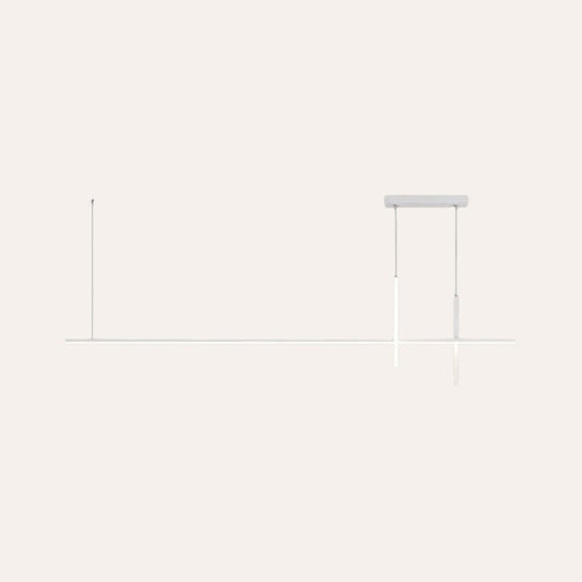 Suspension Linéaire Blanche Design Croix – 150cm