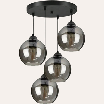 Suspension verre gris nordique 1-4 têtes