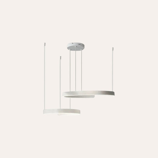 Lustre Double Anneau Blanc