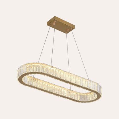 Lustre LED cristal ovale luxe pour salon