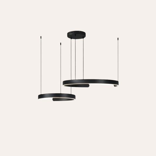 Lustre Double Anneau Noir