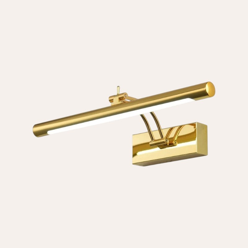Applique miroir salle de bain goodlampe dorée moderne en métal avec éclairage LED linéaire pour une ambiance élégante
