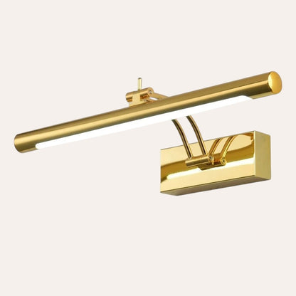Applique miroir salle de bain goodlampe en métal doré moderne avec éclairage LED linéaire orientable