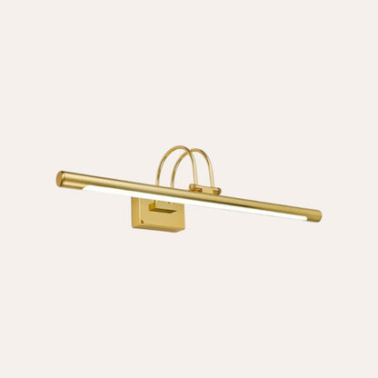 Applique miroir salle de bain goodlampe dorée moderne en métal avec éclairage LED linéaire et diffuseur acrylique