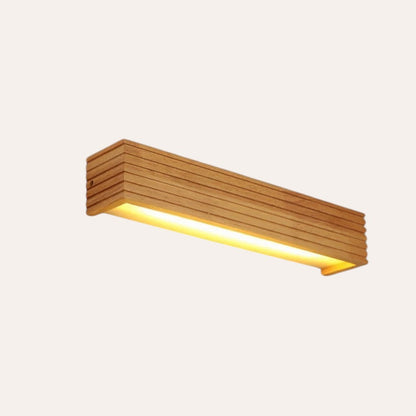Applique murale LED goodlampe en bois de style nordique, 45 cm, éclairage vers le haut et le bas.