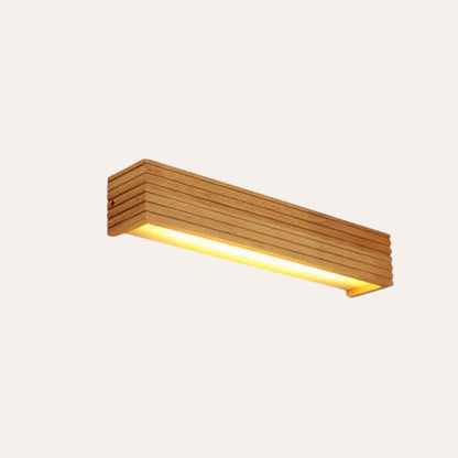 goodlampe applique murale LED en bois de style nordique, éclairage doux vers le haut et le bas, design rectangulaire moderne.