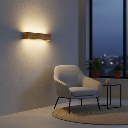 goodlampe applique murale LED en bois de style nordique, éclairage doux vers le haut et le bas, design moderne