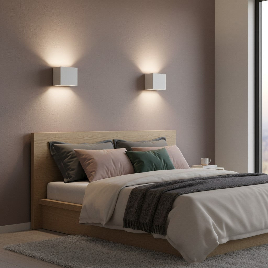 goodlampe applique murale LED blanche en aluminium, éclairage haut et bas moderne pour intérieur, 6W
