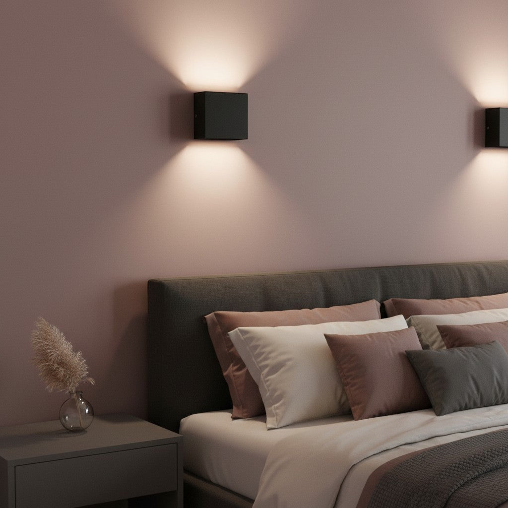 goodlampe applique murale LED noire en aluminium, éclairage haut et bas, style moderne, 6W