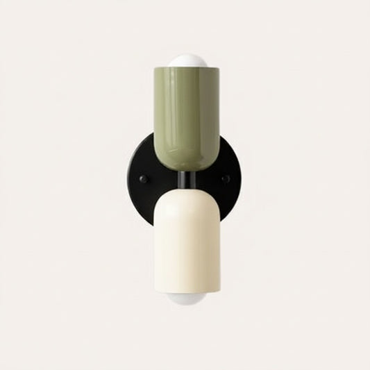 Applique murale goodlampe au design nordique en métal vert et blanc avec éclairage bidirectionnel