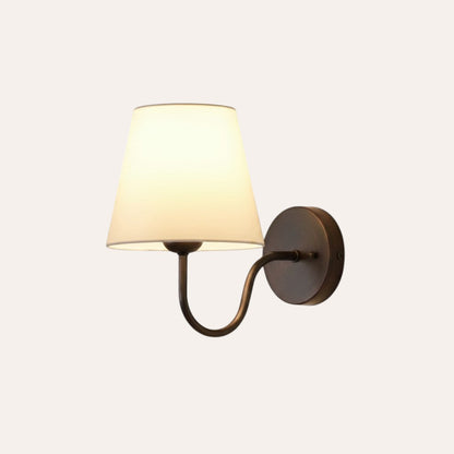 Applique murale goodlampe en métal et tissu blanc, finition bronze, style moderne, douille E27.