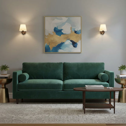 goodlampe applique murale tissu blanc abat-jour conique, structure métal noir ou doré, style nordique moderne.