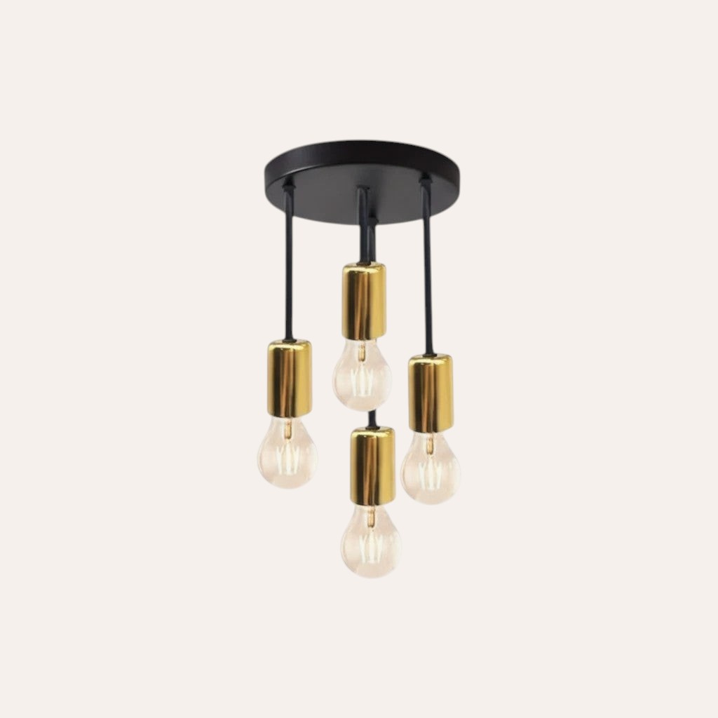 goodlampe modern black and gold metal 4-light E27 pendant ceiling light fixture