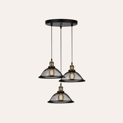 goodlampe black metal cage pendant light with E27 bulb, adjustable height, vintage style for kitchen.