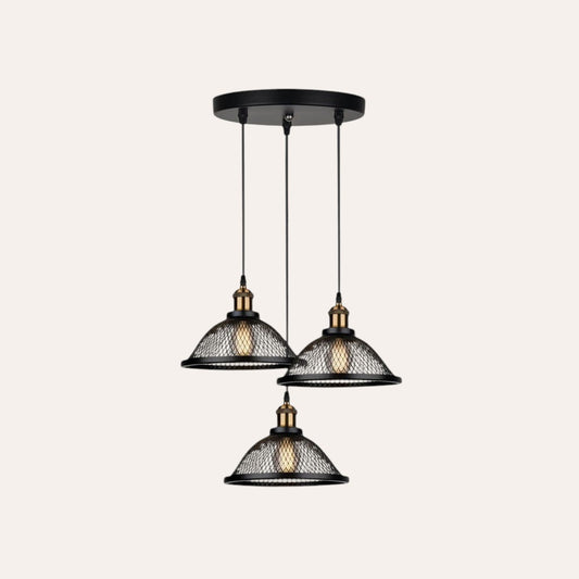 goodlampe black metal cage pendant light with E27 bulb, adjustable height, vintage style for kitchen.