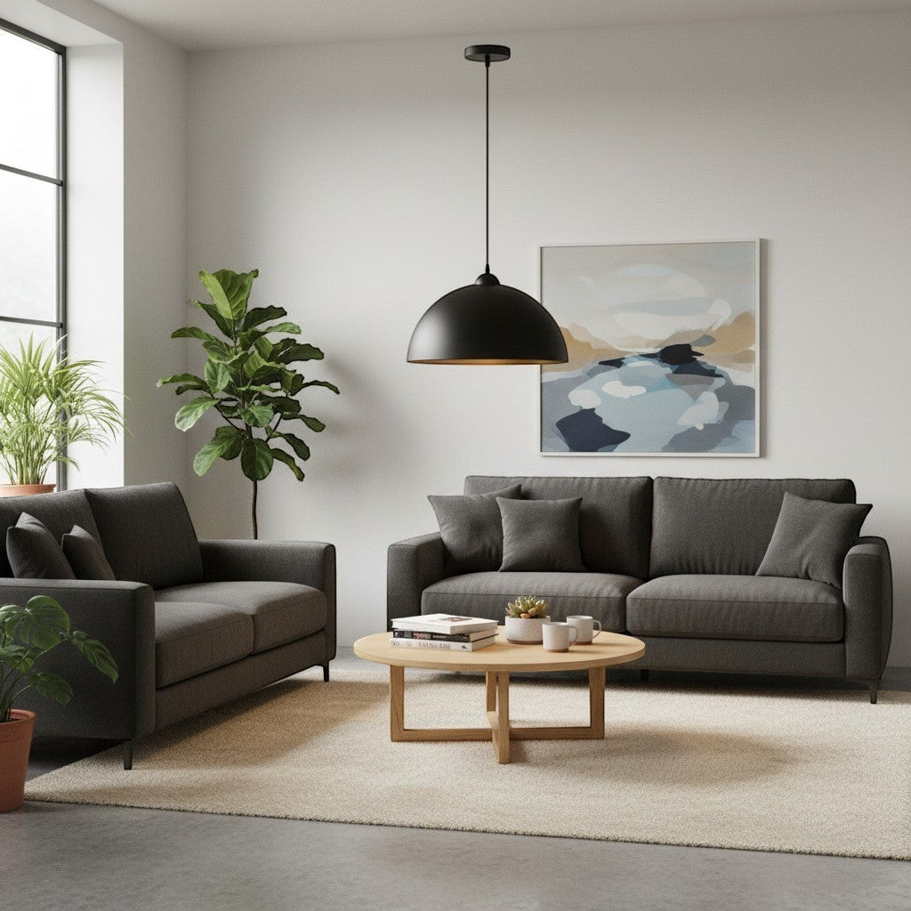 goodlampe black retro Nordic industrial metal dome pendant light with cord
